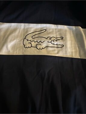 Lacoste Black Jacket with Cream Panel and Crocodile Logo